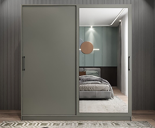 Gardırop Sürgülü Kapak Füme (Özel Ölçü Metretül )